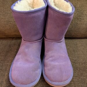 Koolaburra Lavender Suede Boots with Soft Cream Lining
